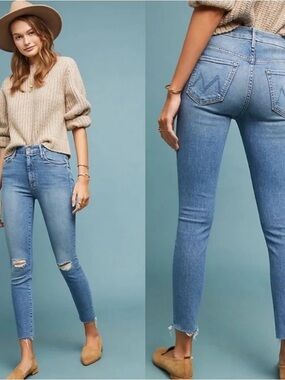 MOTHER Looker Ankle Fray Skinny Jeans Size 25